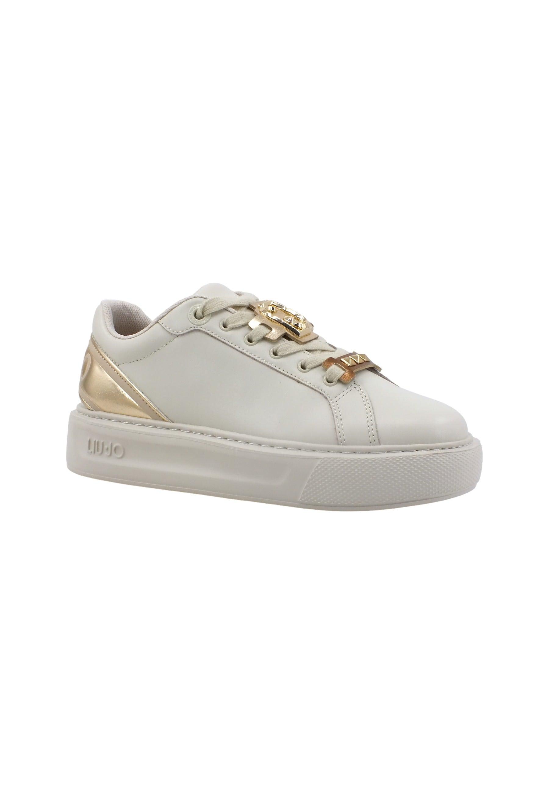 LIU JO Kylie 25 Sneaker Donna Metallic Beige Conchiglia BF3115PX026 - Sandrini Calzature e Abbigliamento