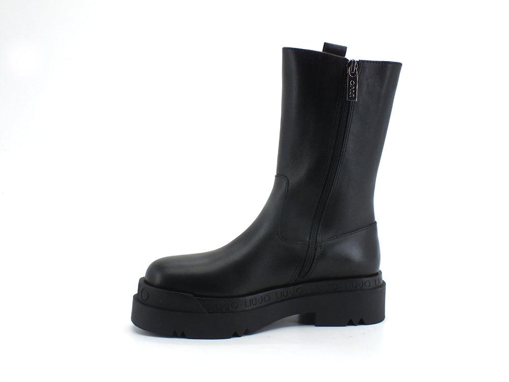 LIU JO Love 10 Stivale Boot Pelle Elastici Logo Black SF1065P0102 - Sandrini Calzature e Abbigliamento