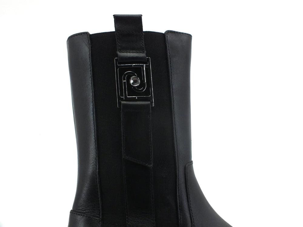 LIU JO Love 10 Stivale Boot Pelle Elastici Logo Black SF1065P0102 - Sandrini Calzature e Abbigliamento
