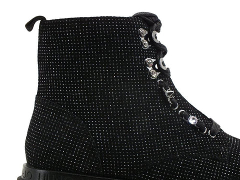 LIU JO Love 14 Stivaletto Bootie Strass Black Silver SF1061PX196 - Sandrini Calzature e Abbigliamento