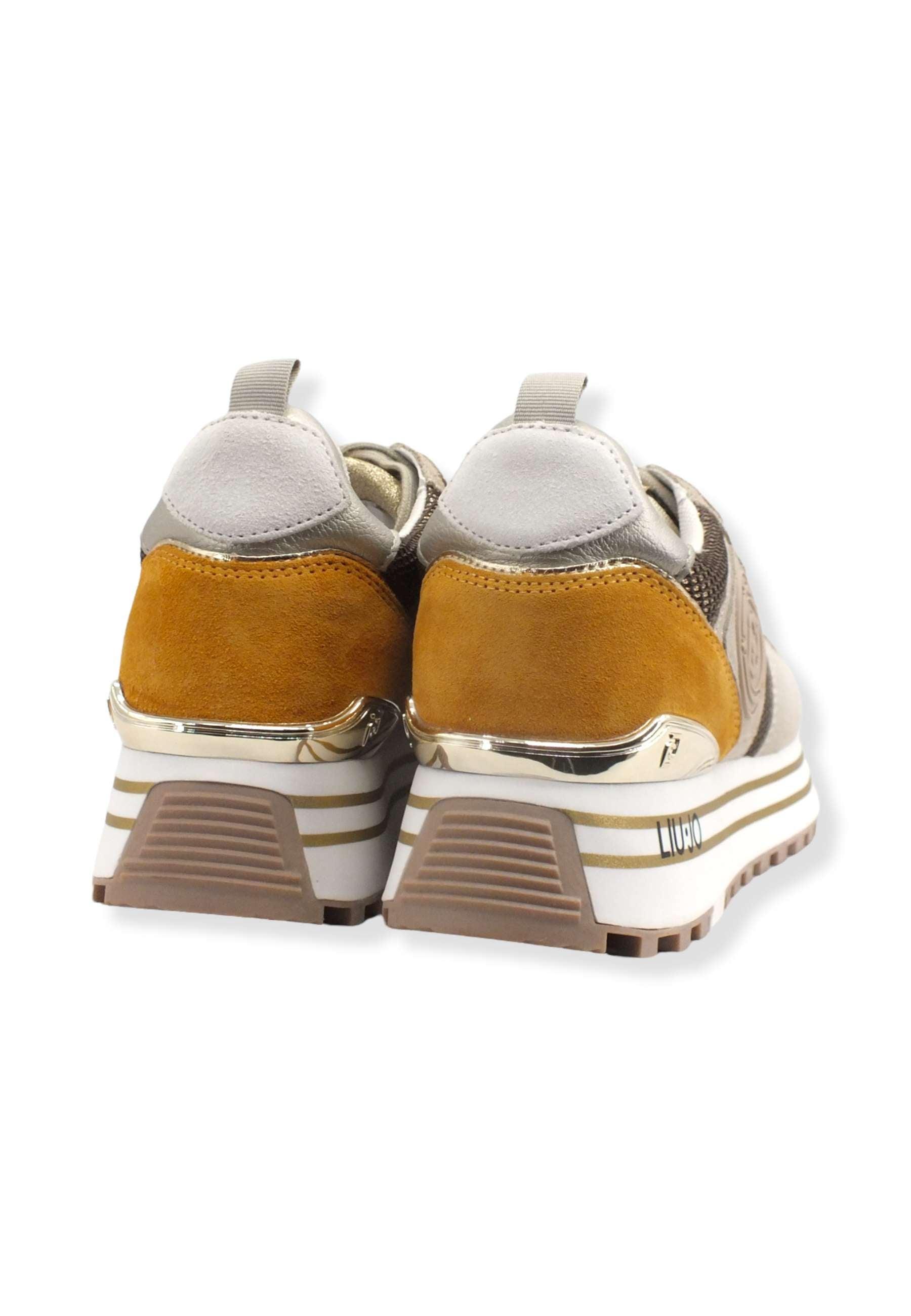 LIU JO Maxi Wonder 01 Glitter Sneaker Donna Light Gold BF2095PX253 - Sandrini Calzature e Abbigliamento