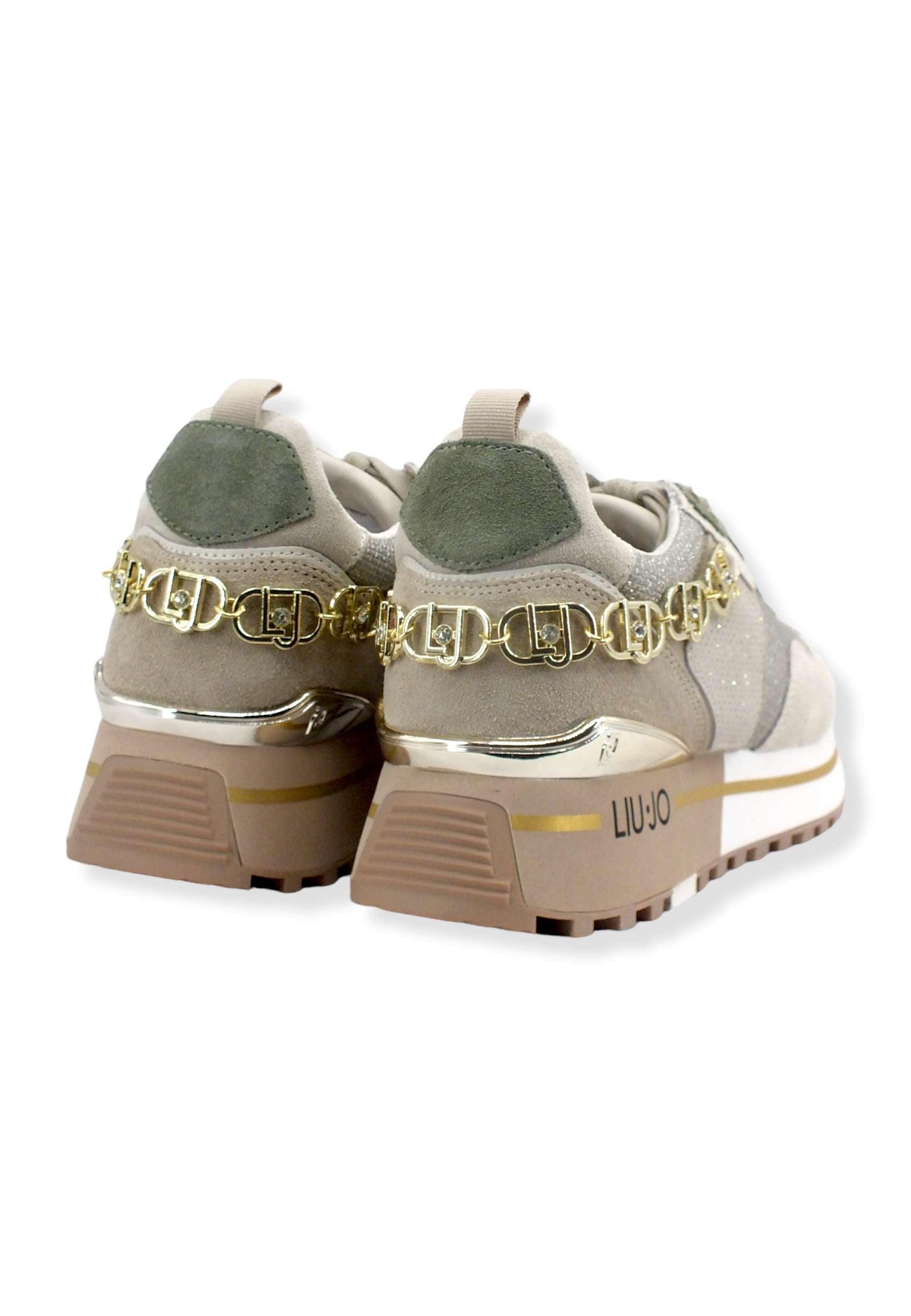 LIU JO Maxi Wonder 01 Glitter Sneaker Donna Rosa Light Gold BF2095PX239 - Sandrini Calzature e Abbigliamento