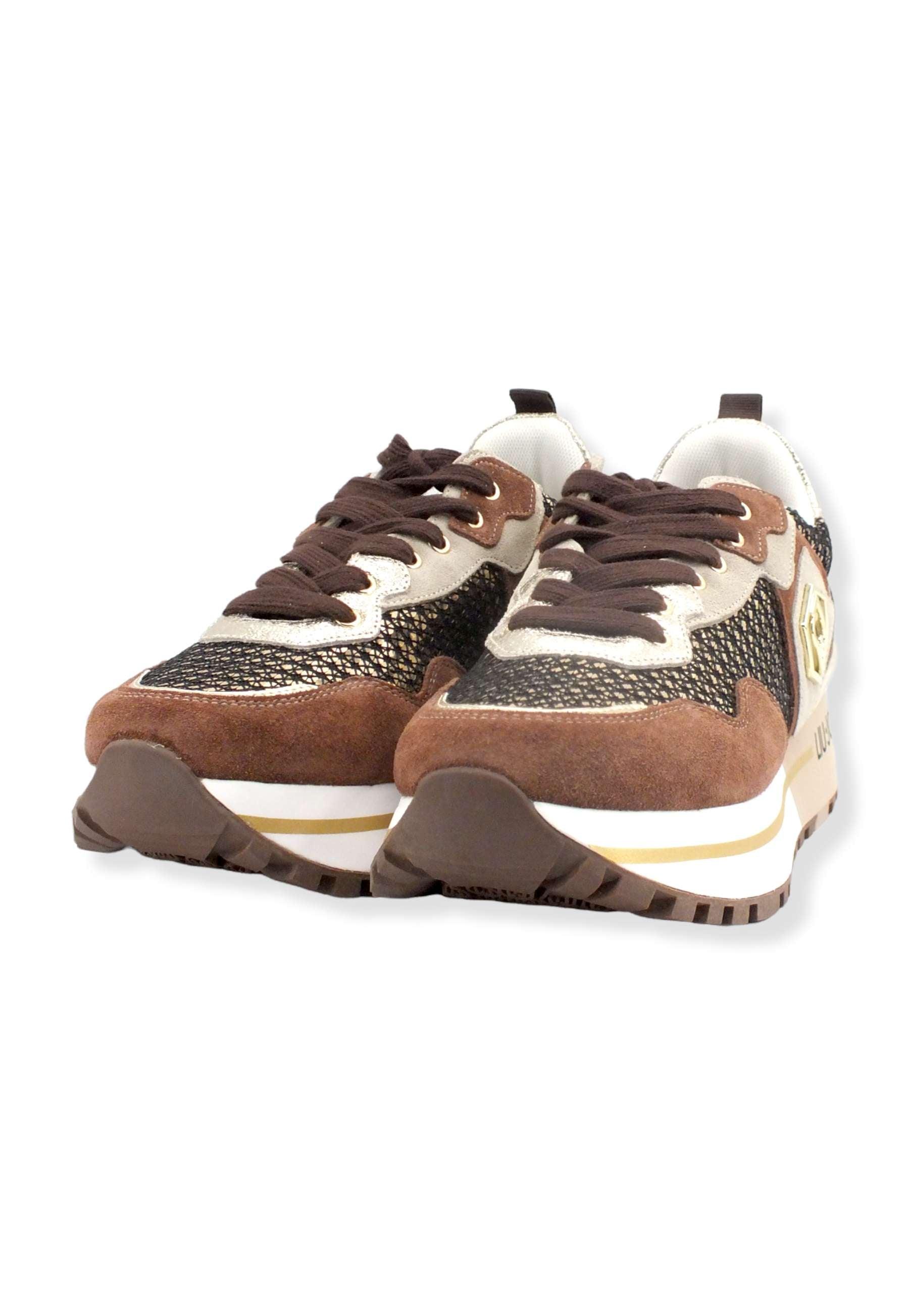 LIU JO Maxi Wonder 01 Paillettes Sneaker Donna Brown BF2095PX242 - Sandrini Calzature e Abbigliamento