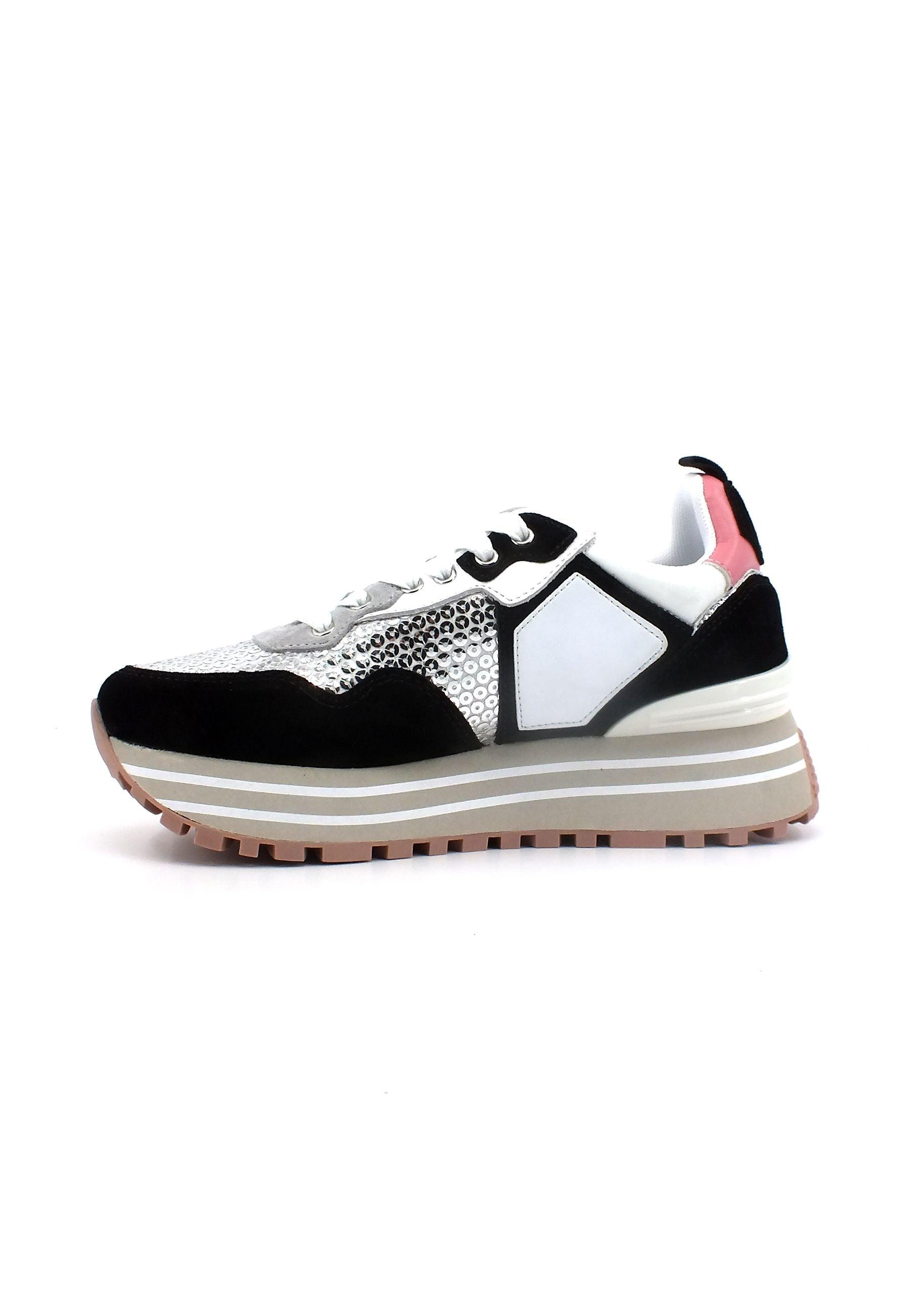 LIU JO Maxi Wonder 01 Sneaker Donna Black White BA3013PX343 - Sandrini Calzature e Abbigliamento