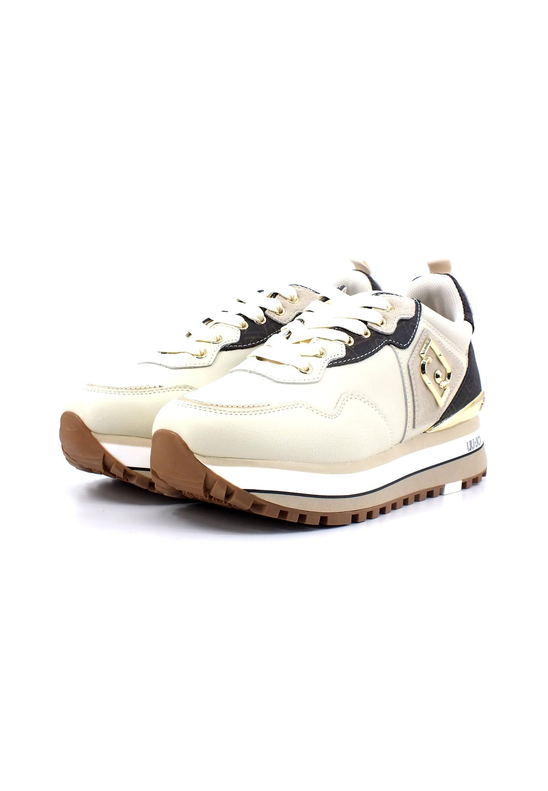 LIU JO Maxi Wonder 01 Sneaker Donna Conchiglia Beige BF3003PX393 - Sandrini Calzature e Abbigliamento