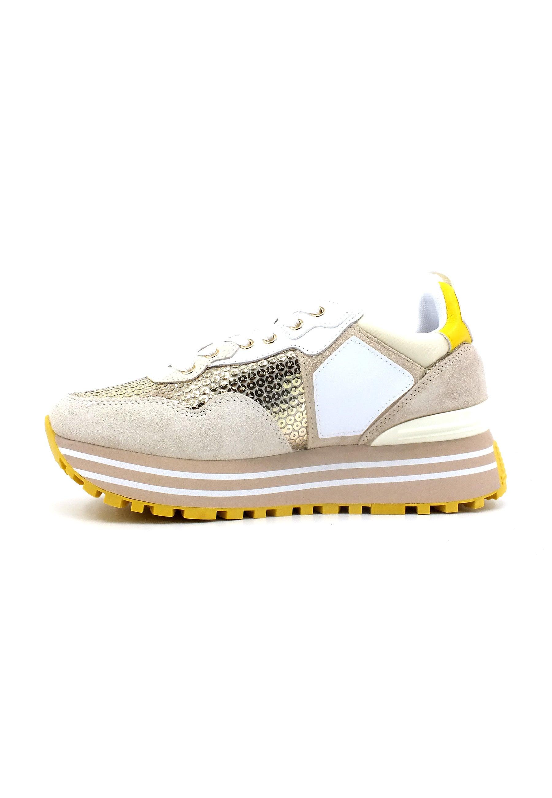 LIU JO Maxi Wonder 01 Sneaker Paillettes Donna Lamb Light Gold BA3013PX343 - Sandrini Calzature e Abbigliamento