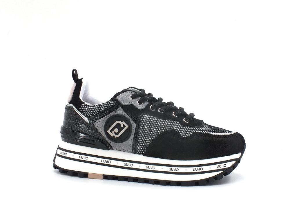 LIU JO Maxi Wonder 1 Sneaker Cow Glitter Black BA2051PX226 - Sandrini Calzature e Abbigliamento