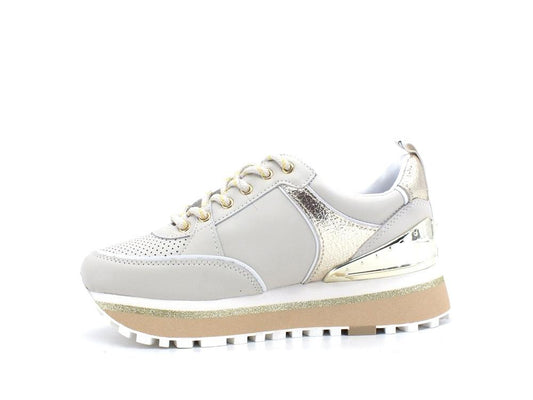 LIU JO Maxi Wonder 20 Sneaker Calf Bicolor Milk Gold BA2055PX100 - Sandrini Calzature e Abbigliamento