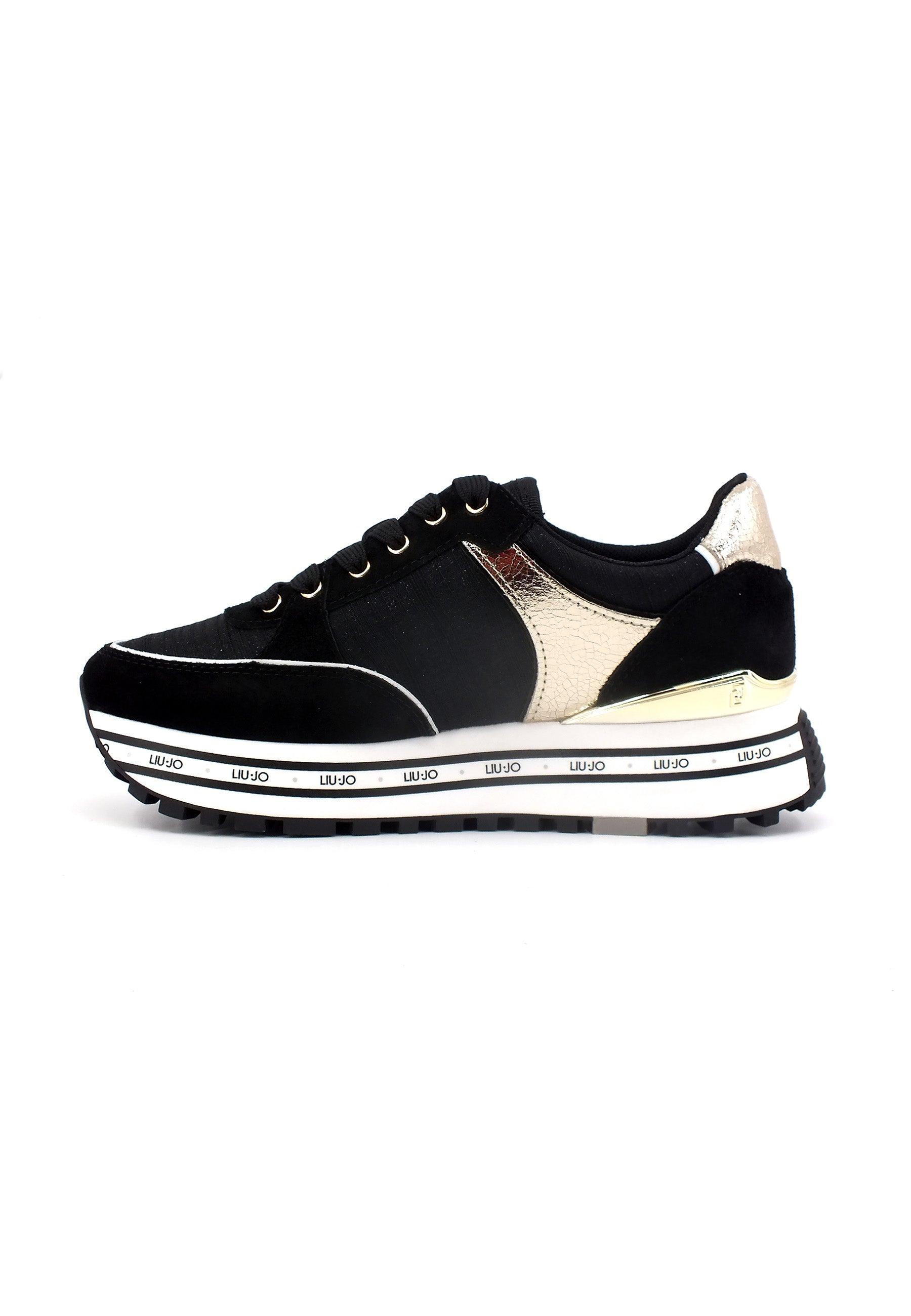 LIU JO Maxi Wonder 20 Sneaker Donna Black Gold BF3009PX388 - Sandrini Calzature e Abbigliamento