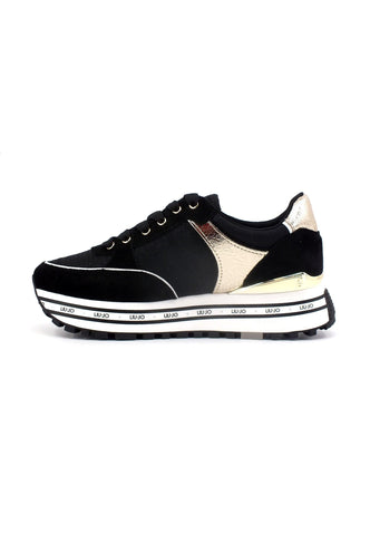 LIU JO Maxi Wonder 20 Sneaker Donna Black Gold BF3009PX388 - Sandrini Calzature e Abbigliamento