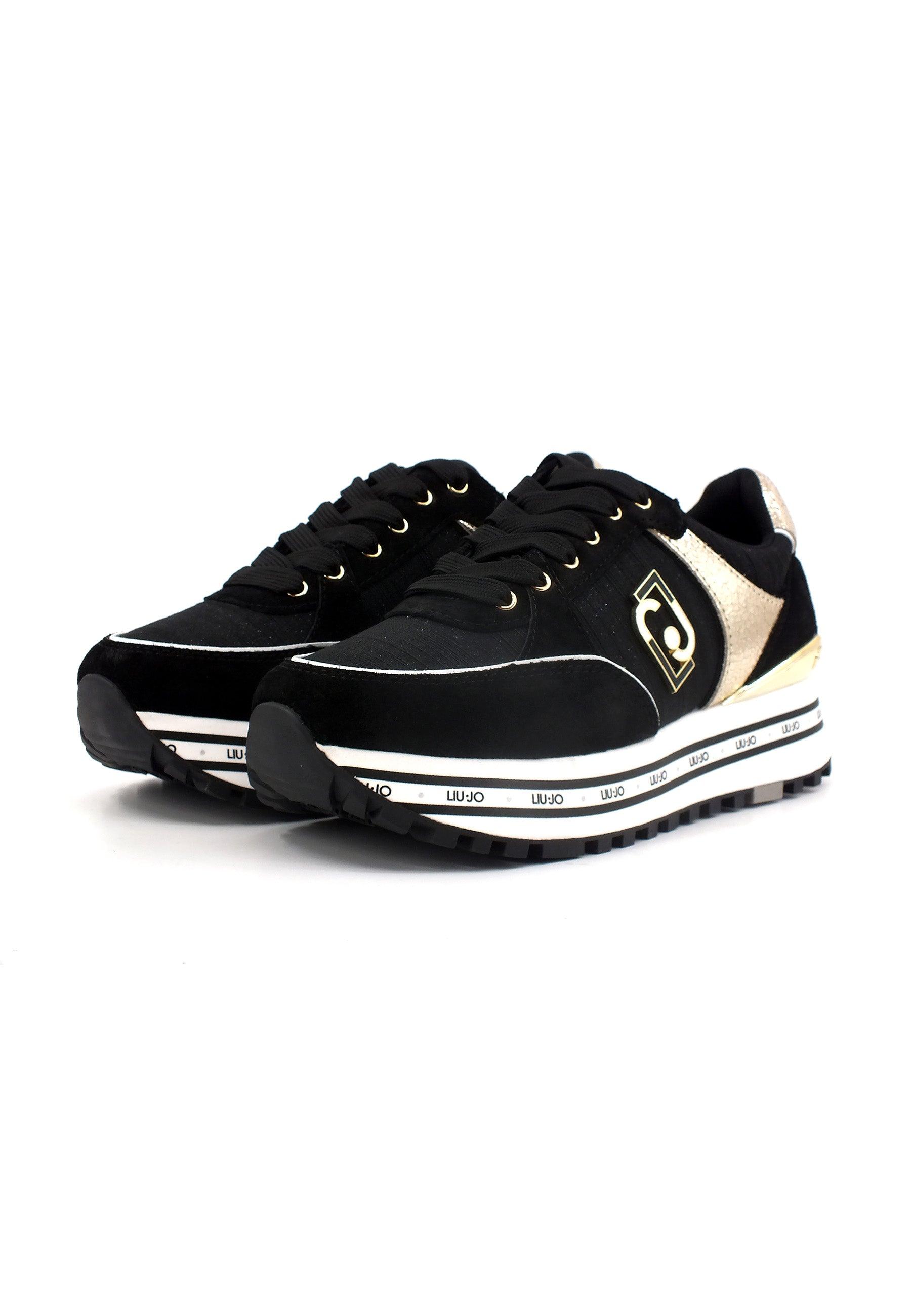 LIU JO Maxi Wonder 20 Sneaker Donna Black Gold BF3009PX388 - Sandrini Calzature e Abbigliamento