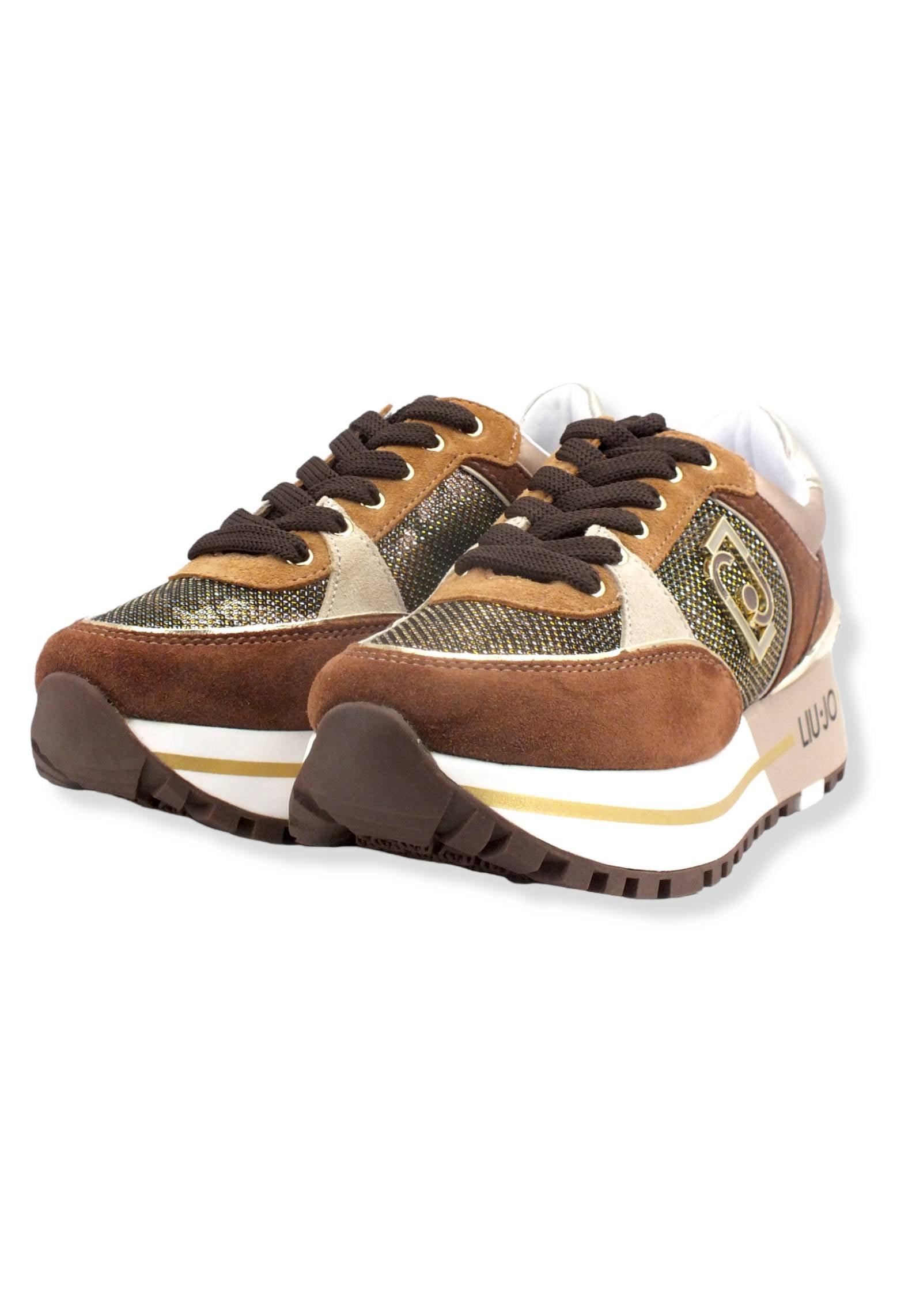 LIU JO Maxi Wonder 20 Sneaker Donna Camouflage Brown BF2097PX255 - Sandrini Calzature e Abbigliamento