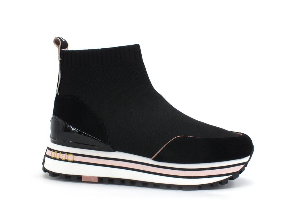 LIU JO Maxi Wonder 23 Sneaker Elastic Calzino Black BA1067TX022 - Sandrini Calzature e Abbigliamento