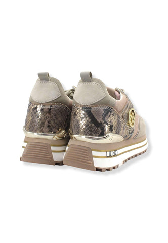 LIU JO Maxi Wonder 24 Mesh Python Sneaker Donna Light Gold BF2103PX300 - Sandrini Calzature e Abbigliamento