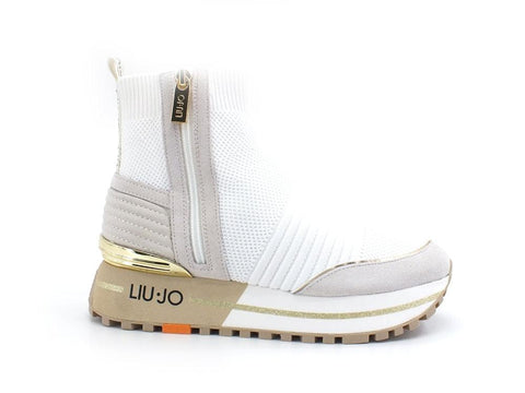 LIU JO Maxi Wonder 37 Sneaker Knit Mid Elastic White BA2063TX145 - Sandrini Calzature e Abbigliamento