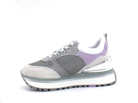LIU JO Maxi Wonder 38 Sneaker Suede Glitter Cement Lilla BA2061PX230 - Sandrini Calzature e Abbigliamento