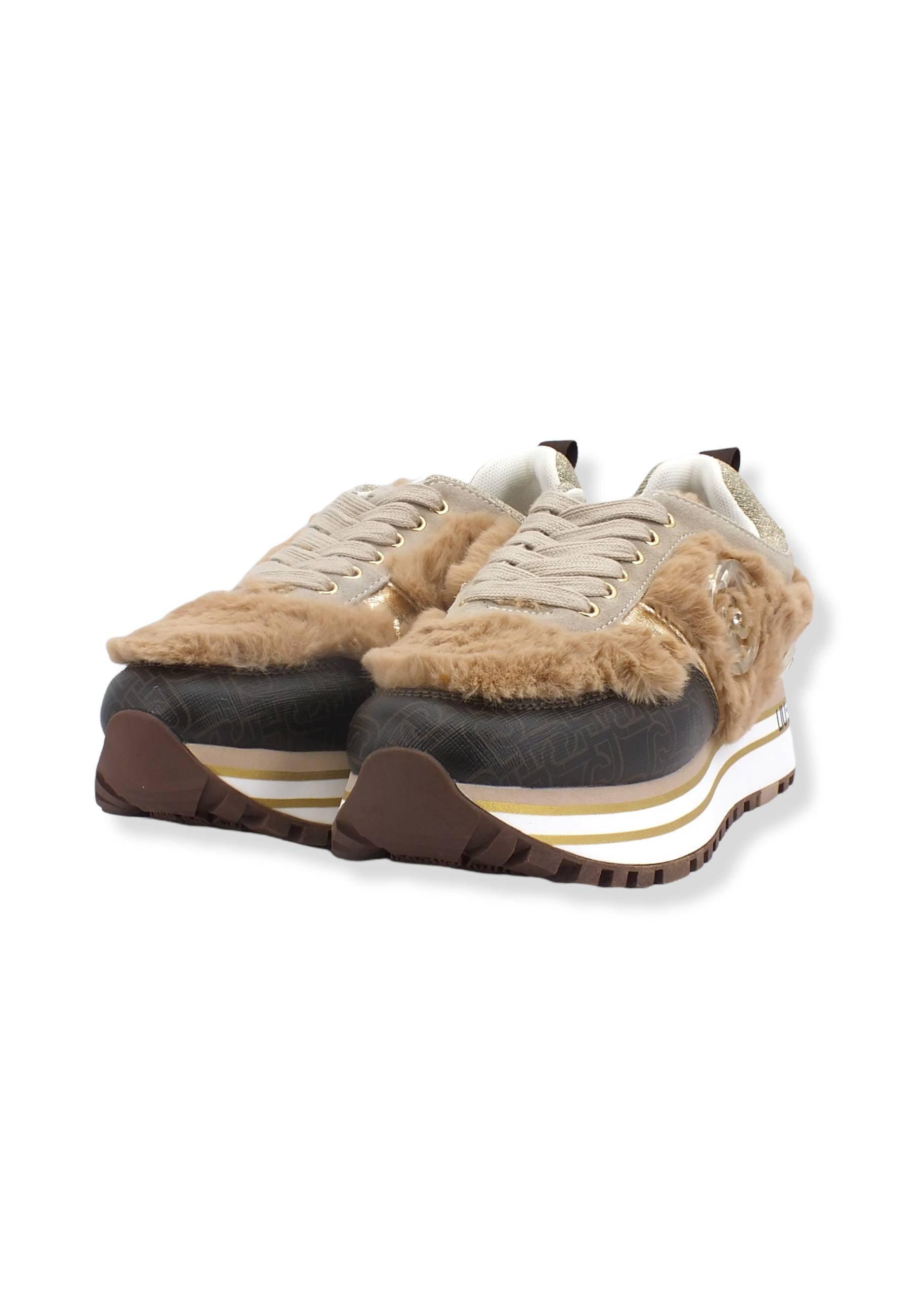 LIU JO Maxi Wonder 48 Eco Fur Sneaker Donna Multicolor Nut BF2113PX301 - Sandrini Calzature e Abbigliamento