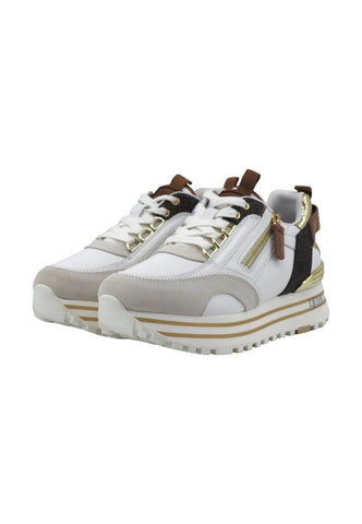 LIU JO Maxi Wonder 72 Sneaker Donna Off White Brown BA4057PX454 - Sandrini Calzature e Abbigliamento