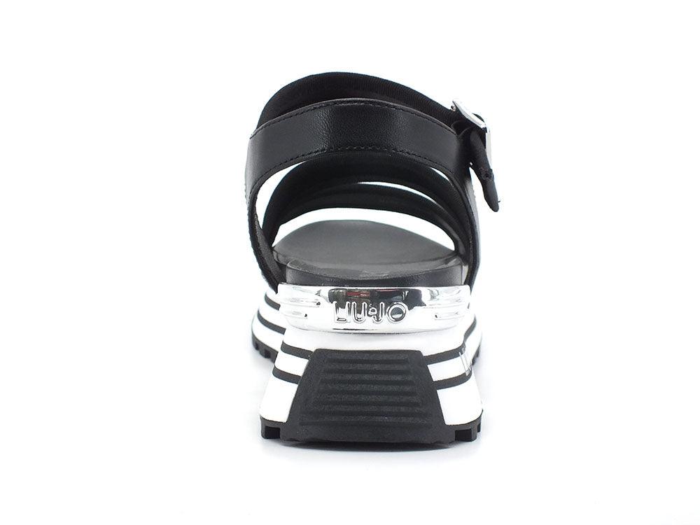 LIU JO Maxi Wonder Sandal 15 Sandalo Glitter Silver Black BA2147TX053 - Sandrini Calzature e Abbigliamento