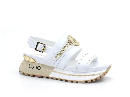 LIU JO Maxi Wonder Sandal 8 Sandalo Glitter White BA2149P0102 - Sandrini Calzature e Abbigliamento