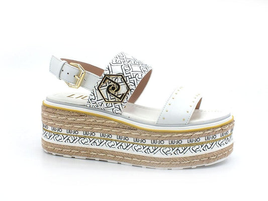 LIU JO Noemi 01 Sandalo Flat Form White SA2177P0102 - Sandrini Calzature e Abbigliamento