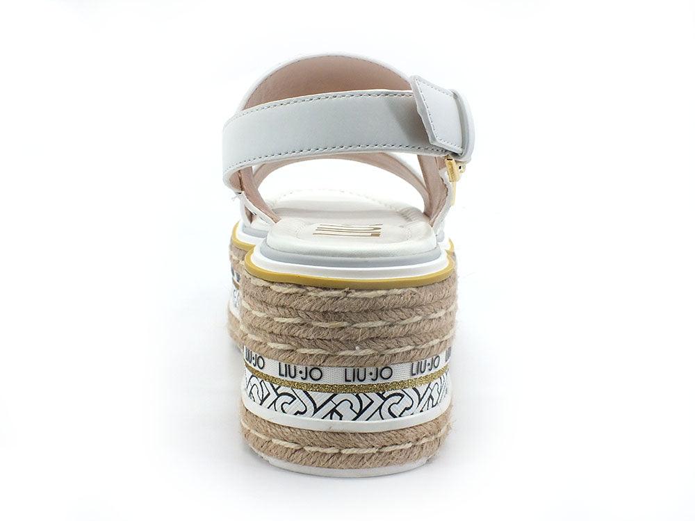 LIU JO Noemi 01 Sandalo Flat Form White SA2177P0102 - Sandrini Calzature e Abbigliamento