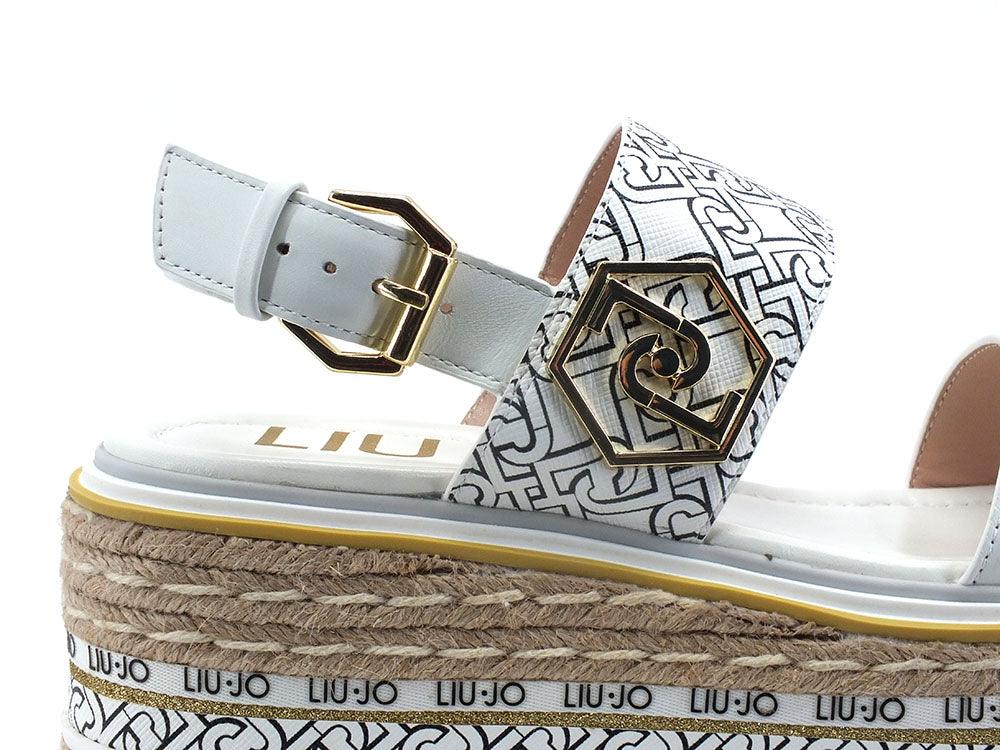LIU JO Noemi 01 Sandalo Flat Form White SA2177P0102 - Sandrini Calzature e Abbigliamento