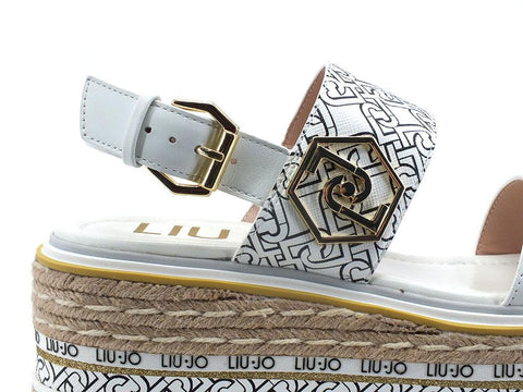 LIU JO Noemi 01 Sandalo Flat Form White SA2177P0102 - Sandrini Calzature e Abbigliamento