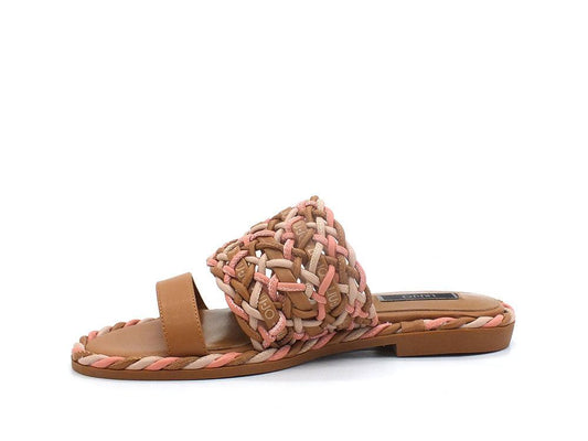 LIU JO Pepita 01 Ciabatta Spreading Intreccio Nut Coral SA2137EX014 - Sandrini Calzature e Abbigliamento