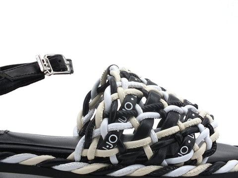 LIU JO Pepita 06 Sandalo Spreading Bicolor Black White SA2143EX014 - Sandrini Calzature e Abbigliamento