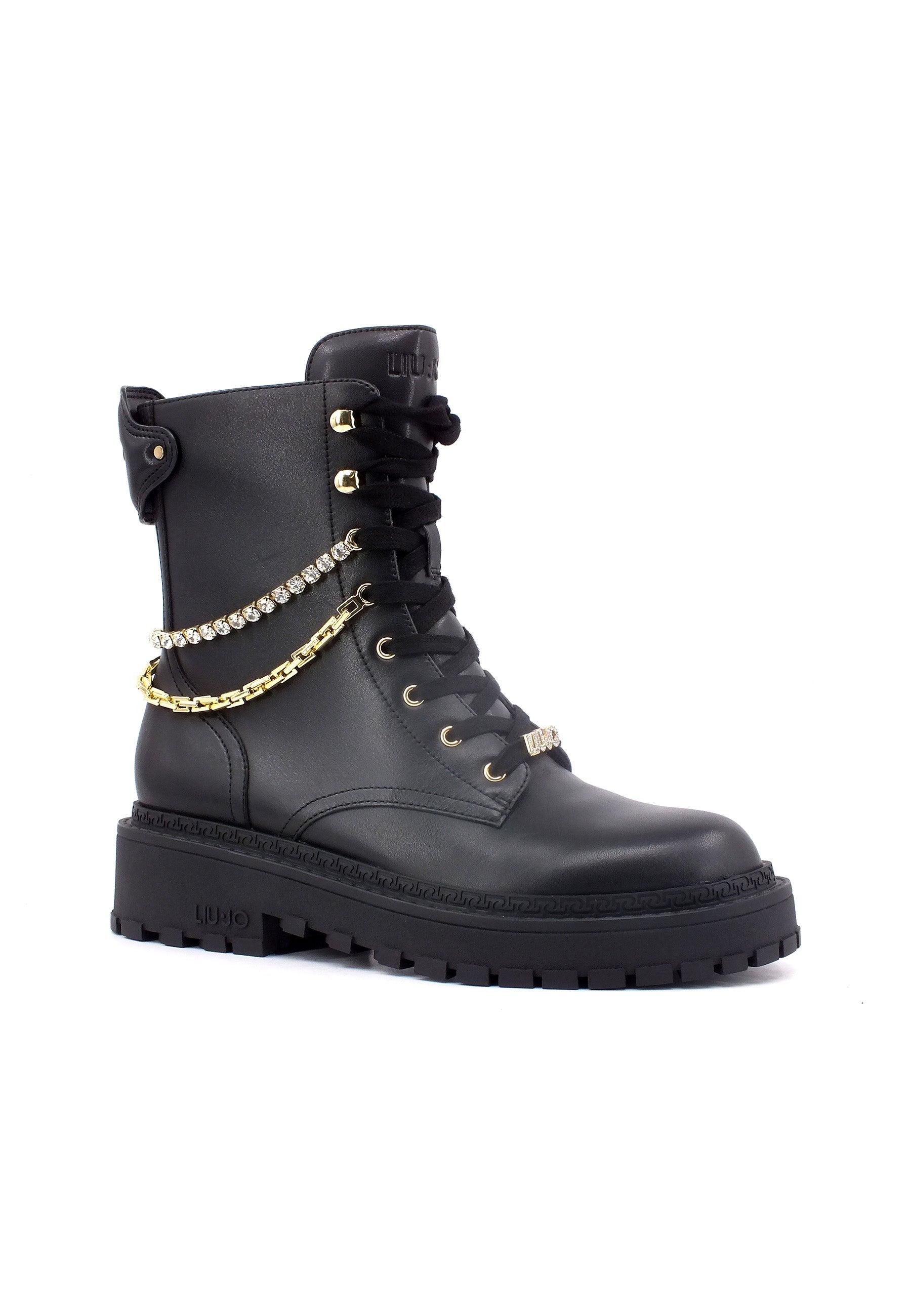 LIU JO Rumi 11 Stivaletto Anfibio Donna Black SF3225P0102 - Sandrini Calzature e Abbigliamento