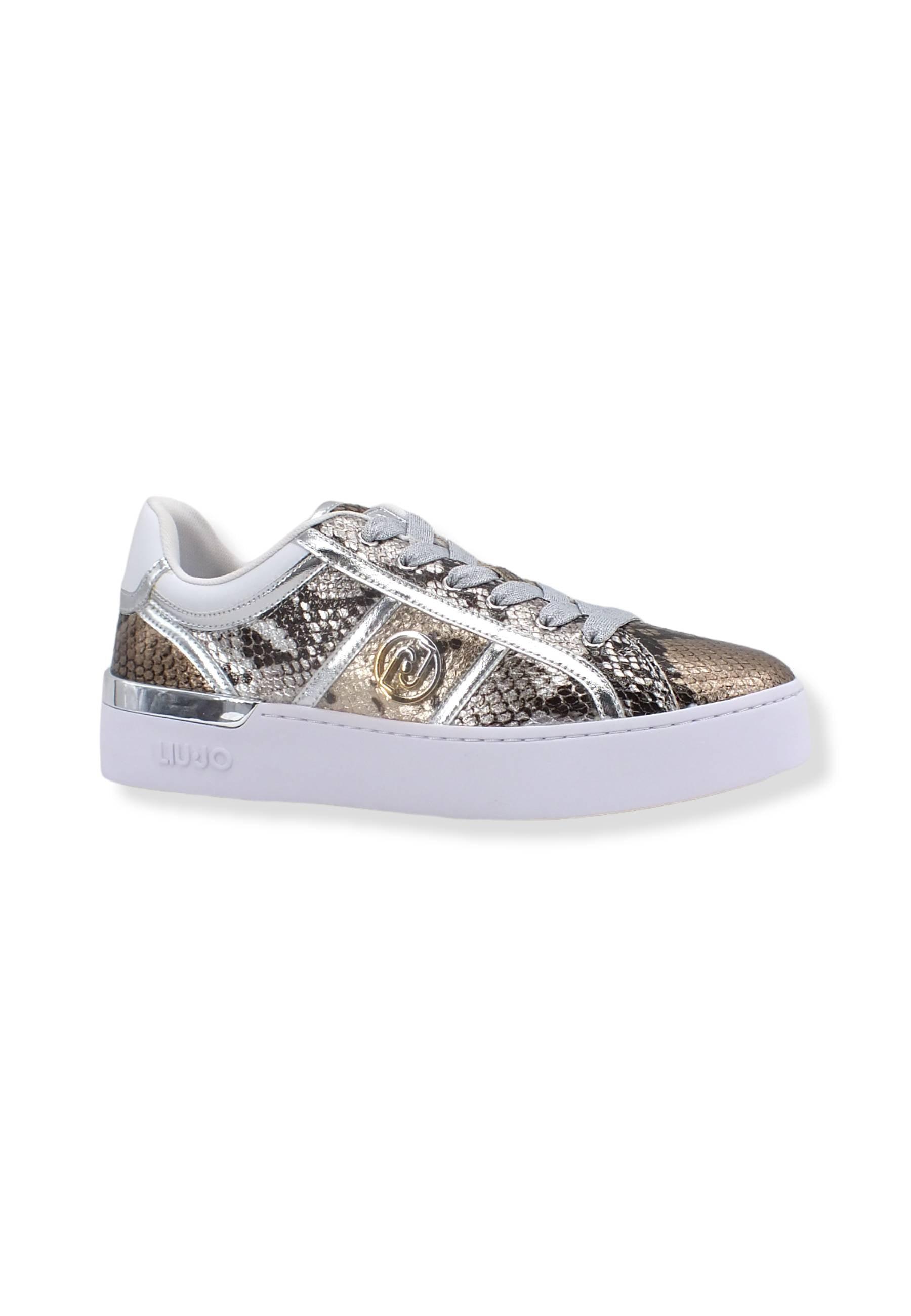 LIU JO Silvia 53 Sneaker Donna Animalier Silver Gold BF2047EX136 - Sandrini Calzature e Abbigliamento