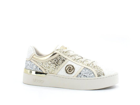 LIU JO Silvia 53 Sneaker Glitter Multi White Gold Silver BA2009TX007 - Sandrini Calzature e Abbigliamento
