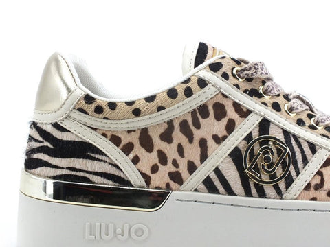 LIU JO Silvia 53 Sneaker Pony Leather Black Maculato BA2009PX008 - Sandrini Calzature e Abbigliamento