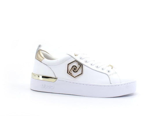 LIU JO Silvia 62 Sneaker Calf Retro Gold White BA2019P0102 - Sandrini Calzature e Abbigliamento