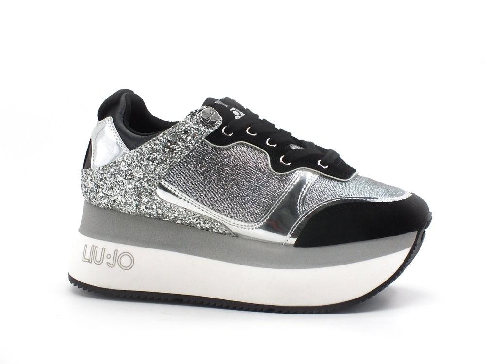 LIU JO Super Maxi Wonder 2 Sneaker Glitter Platform Purple Silver BF1041TX202 - Sandrini Calzature e Abbigliamento
