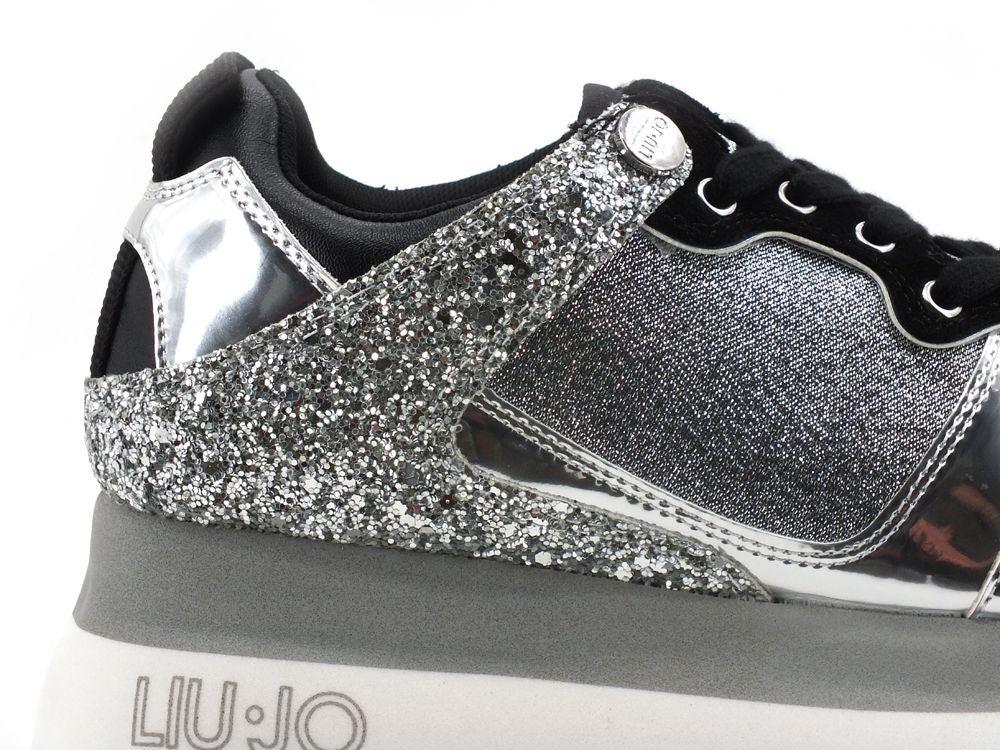 LIU JO Super Maxi Wonder 2 Sneaker Glitter Platform Purple Silver BF1041TX202 - Sandrini Calzature e Abbigliamento