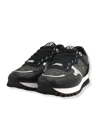 LIU JO Wonder 01 Glitter Sneaker Donna Black Silver BF2061PX239 - Sandrini Calzature e Abbigliamento