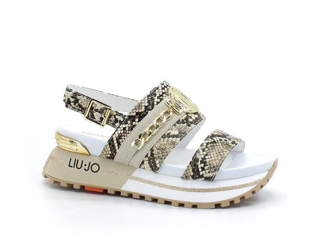 LIU JO Wonder Maxi Sandal 8 Sandalo Animalier Papyrus BA2149EX005 - Sandrini Calzature e Abbigliamento