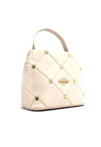 LOVE MOSCHINO Borsa Bucket Borchie Cuori Avorio JC4083PP1GLZ0110 - Sandrini Calzature e Abbigliamento