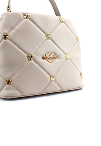 LOVE MOSCHINO Borsa Bucket Borchie Cuori Avorio JC4083PP1GLZ0110 - Sandrini Calzature e Abbigliamento