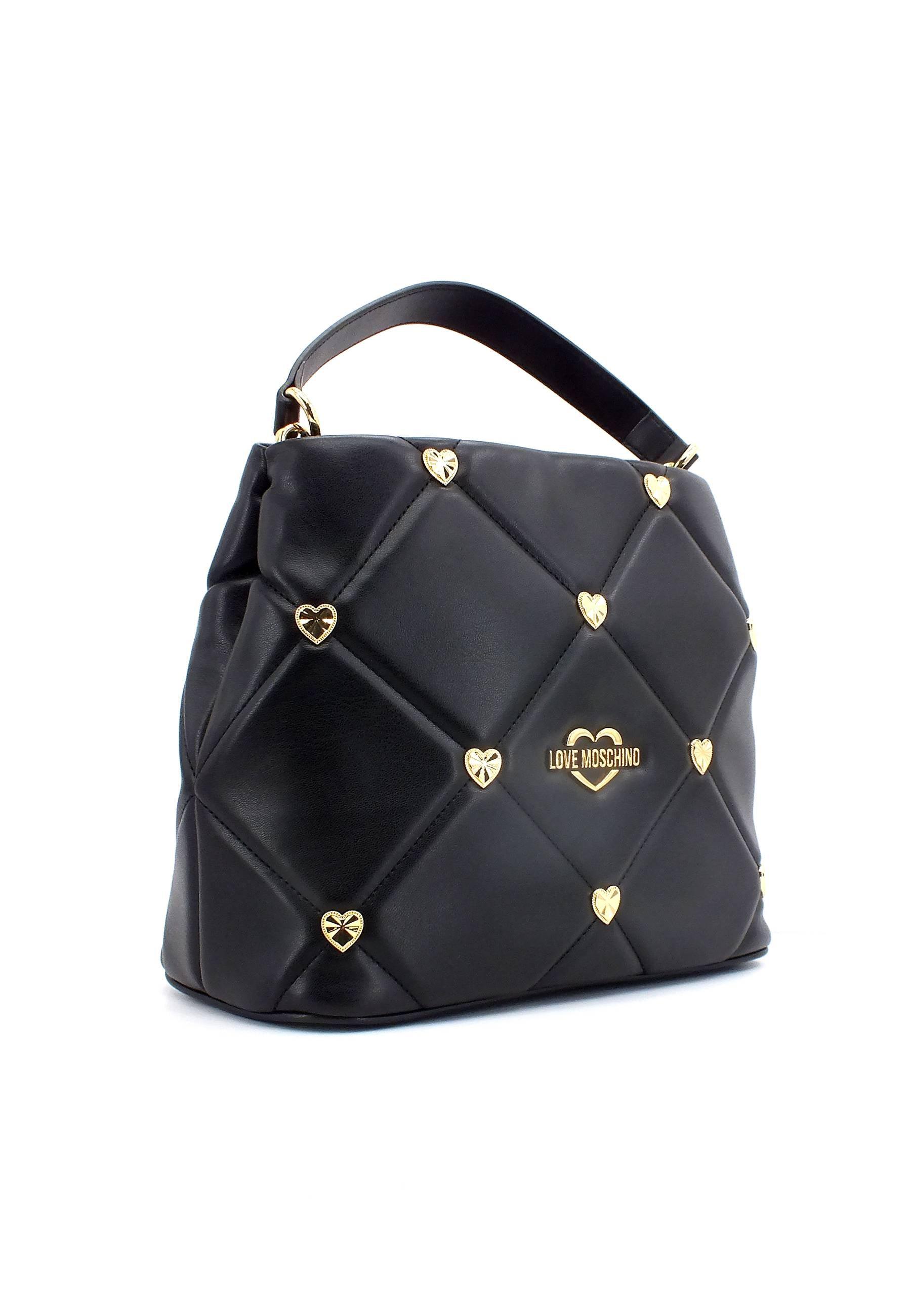 LOVE MOSCHINO Borsa Bucket Borchie Cuori Nero JC4083PP1GLZ0000 - Sandrini Calzature e Abbigliamento