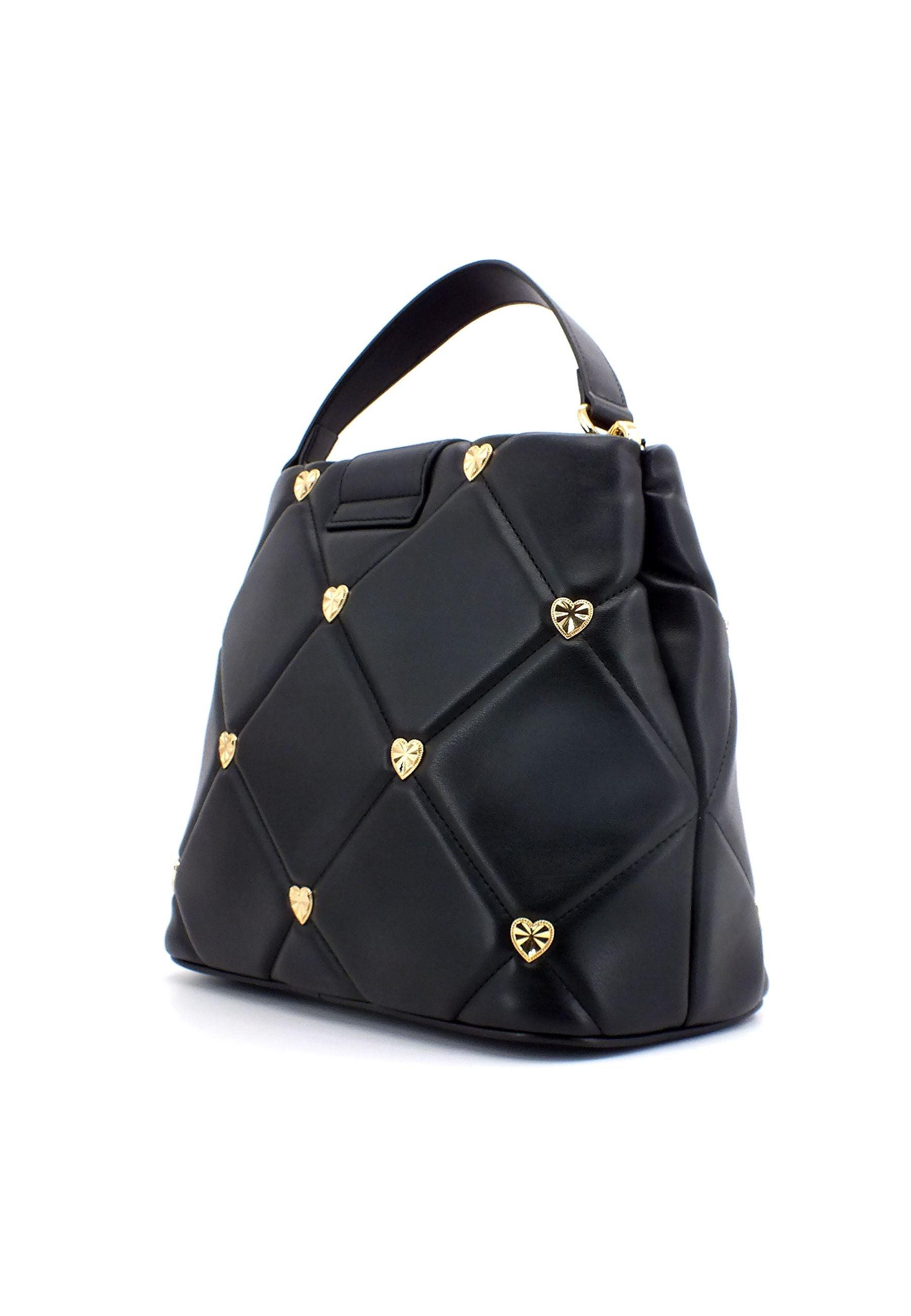 LOVE MOSCHINO Borsa Bucket Borchie Cuori Nero JC4083PP1GLZ0000 - Sandrini Calzature e Abbigliamento