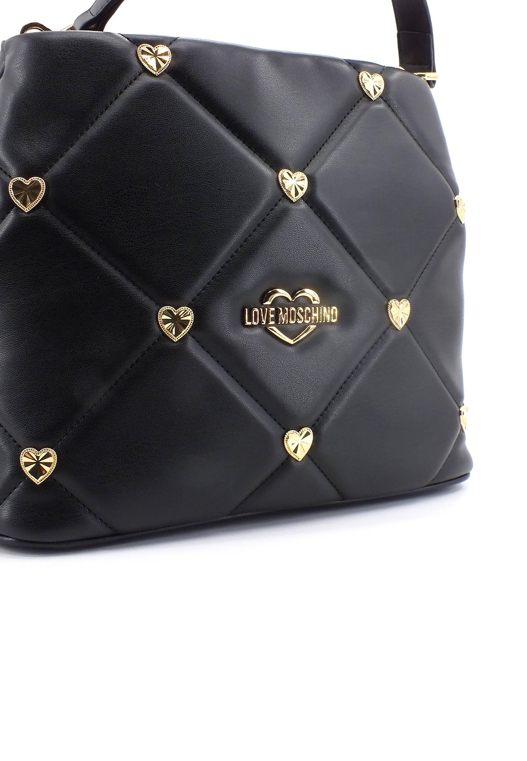 LOVE MOSCHINO Borsa Bucket Borchie Cuori Nero JC4083PP1GLZ0000 - Sandrini Calzature e Abbigliamento