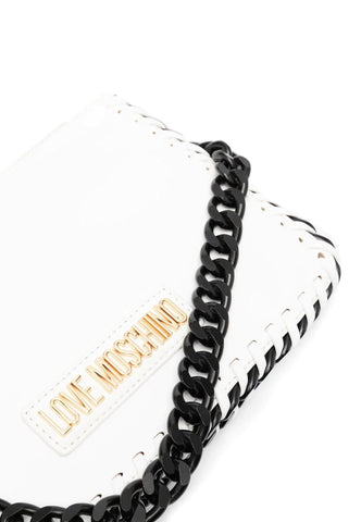 LOVE MOSCHINO Borsa Chain Bianco Nero JC4245PP0GKQ110A - Sandrini Calzature e Abbigliamento