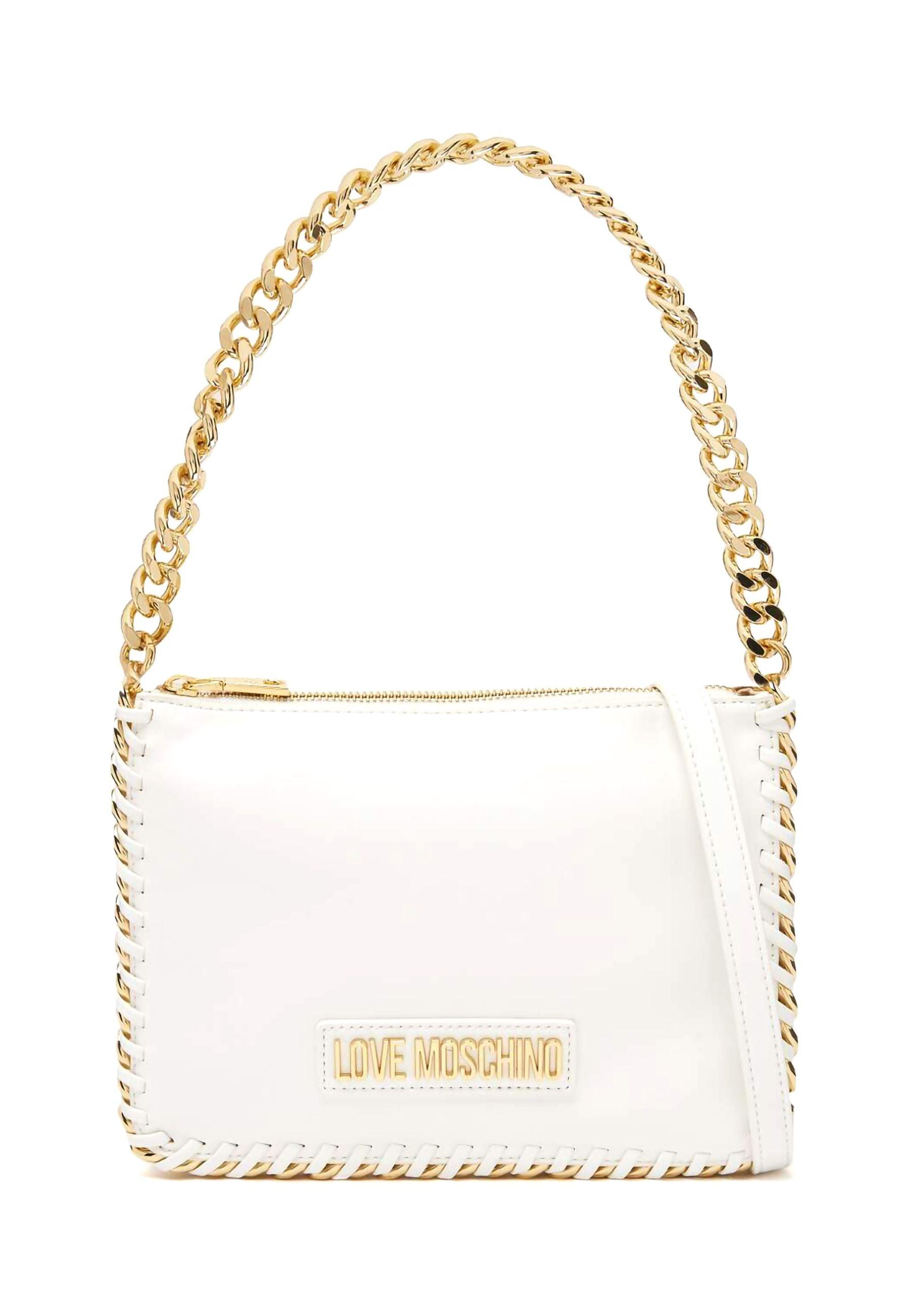 LOVE MOSCHINO Borsa Chain Bianco Oro JC4245PP0GKQ110B - Sandrini Calzature e Abbigliamento