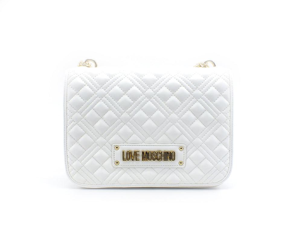 LOVE MOSCHINO Borsa Crossbody Tracolla Quilted Logo Bianco JC4000PP0ELA0100 - Sandrini Calzature e Abbigliamento