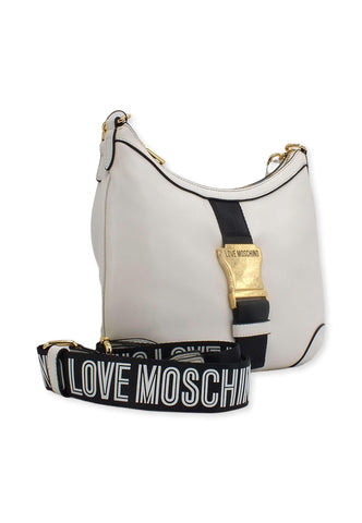 LOVE MOSCHINO Borsa Hobo Bianco Nero JC4366PP0FKH112A - Sandrini Calzature e Abbigliamento