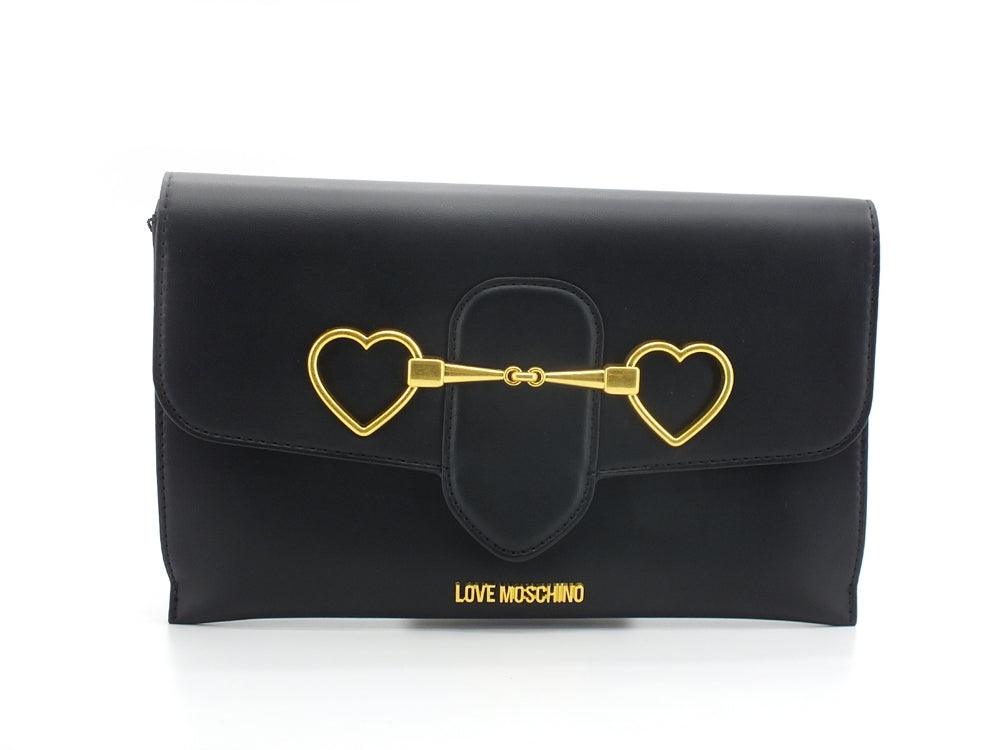 LOVE MOSCHINO Borsa Pochette Clutch Cuori Nero JC4081PP1ELC0000 - Sandrini Calzature e Abbigliamento