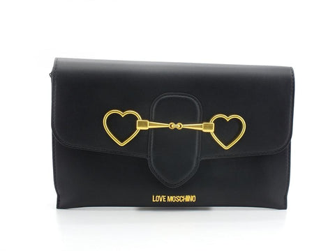 LOVE MOSCHINO Borsa Pochette Clutch Cuori Nero JC4081PP1ELC0000 - Sandrini Calzature e Abbigliamento